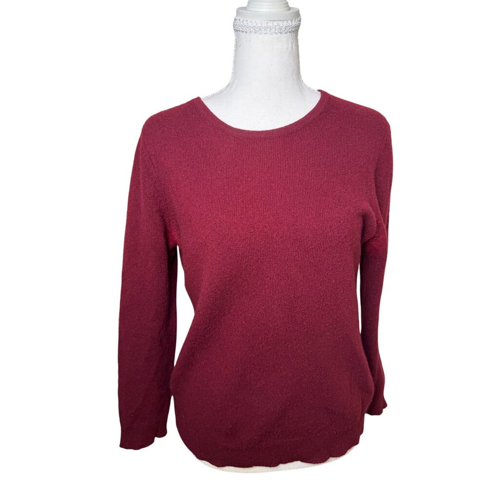 Cashmere Charter Club Luxury Burgundy 100% Cashmere Crewneck Sweater